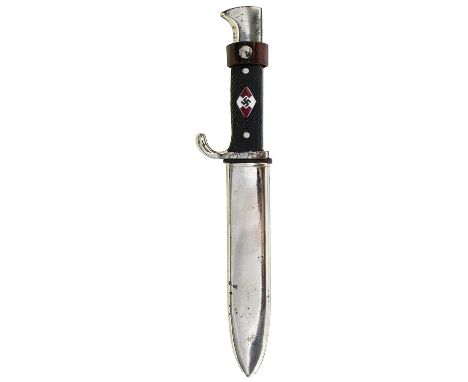 14cm blade marked RZM M7/67/1939, regulation plated hilt with chequered plastic grips, inset with the enamelled badge, in its