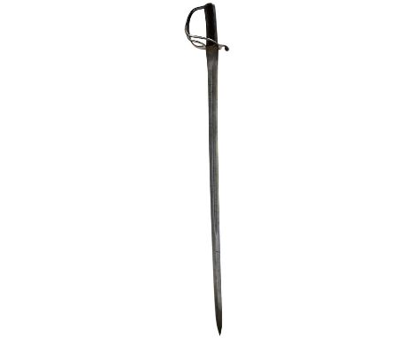 92cm straight blade by Wilkinson, etched with a maker's panel and the designation PATTERN NO. 3, regulation three-bar steel h