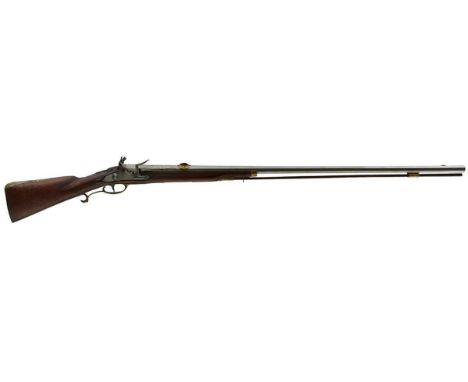 42inch sighted octagonal swamped barrel fitted at the breech with a brass and bronze notch sight, plain stepped lock, half st