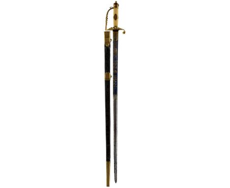82cm blade decorated with flowers of the union, stand of arms, crowned GR cypher and crowned Royal arms, OSBORN &amp; GUNBY'S