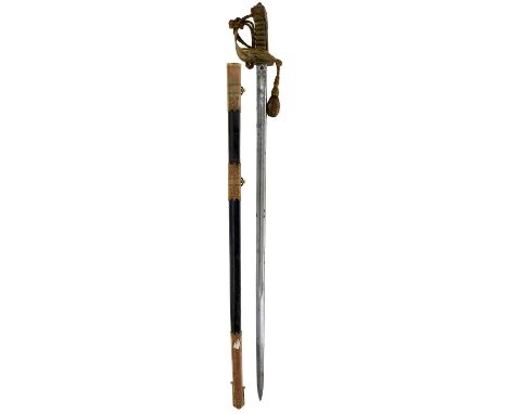 79.5cm blade by Gieve, Matthews &amp; Seagrove Ltd., Portsmouth, London &amp; Devonport, etched with scrolls, the Royal arms 