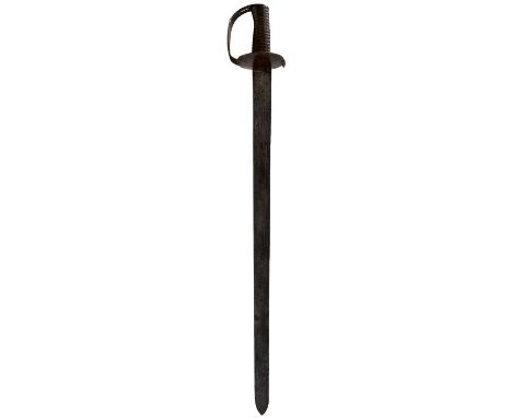 70cm broad straight single edge blade with pointed tip, faintly stamped GR and with government inspector’s mark a crowned 1, 