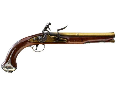 8inch two-stage barrel engraved 102 CHEAPSIDE LONDON, stepped bolted brass lock signed R CLARKE, full stocked with hallmarked