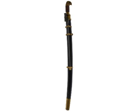79.5cm curved fullered blade dated 1930 at the forte and IH 18BP, regulation brass mounted hilt stamped 13 Kr. 323 4L, furthe
