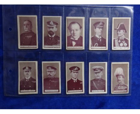 Cigarette cards, Wills Scissors, Britain's Defenders Green Backs, set 50 cards including Winston Churchill (a few fair . Gene