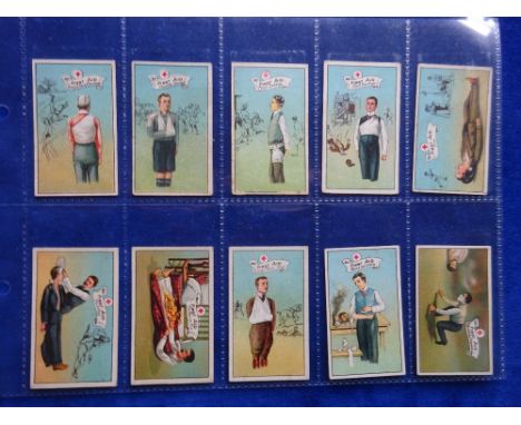 Cigarette cards, Godfrey Phillips First Aid series, green backs, set 25 cards (few fair, generally gd)