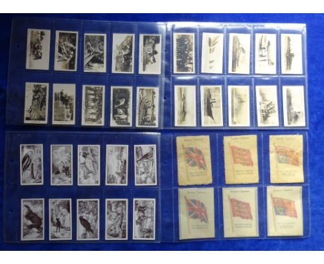Cigarette cards, 7 sets, WJ Woods (2) Aesops Fables, Romance Royal Mail, J Wix (3) Flags of British Empire, with and without 