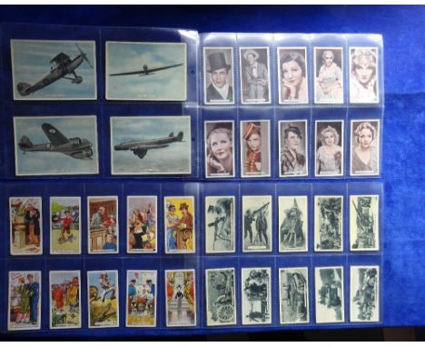 Cigarette cards, 7 complete sets, Ardath (4) Fighting & Civil Aircraft, Figures of Speech, Famous Film Stars, Britain's Defen