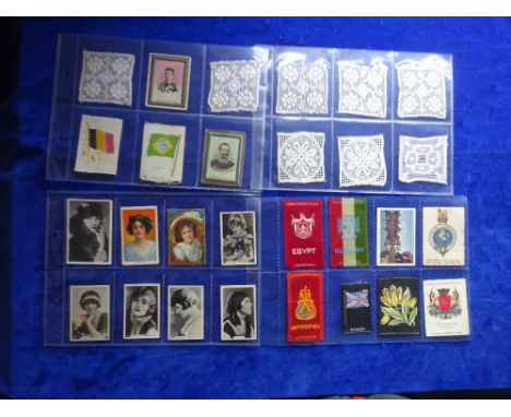 Cigarette cards, selection of type cards, some more unusual examples including Carreras Lace Motifs (8, inc a couple duplicat
