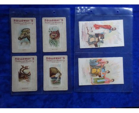 Cigarette & Trade cards, mixture 54 cards many scarcer unusual types noted including Holloway Animal series (4), Singer Costu