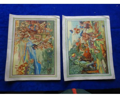 Cigarette cards, Imperial Tobacco Company, The Perils of Early Golf Premium Sized issue, 2 cards, Silence at the Tee & The Wa