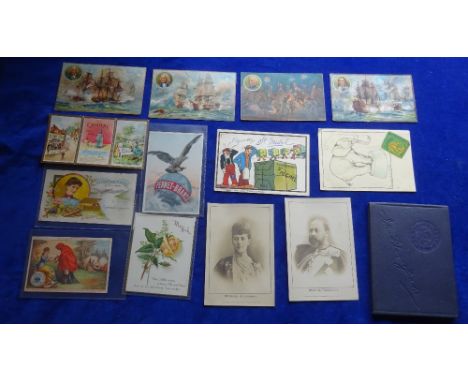 Mixed selection including John Players Royal Family Postcard sized x 2 cards, HM King Edward VII & HM Queen Alexandra (fair/g