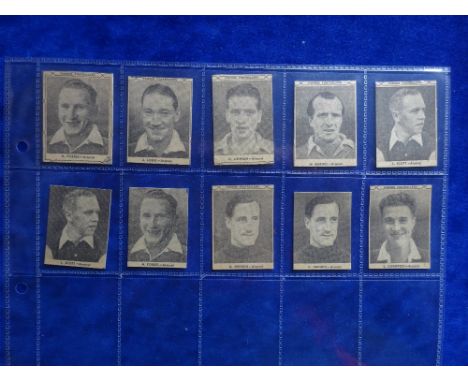 Trade cards, football, Famous Footballers K size cut from paper / magazine, over 180 cut outs.  Many have been mounted on car