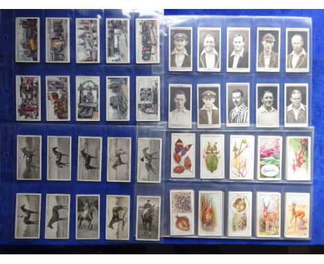 Cigarette cards, Ogden's 6 complete sets, Flags & Funnels (fair), Dogs, Construction Railway Trains, Cricket 1926, Derby Entr