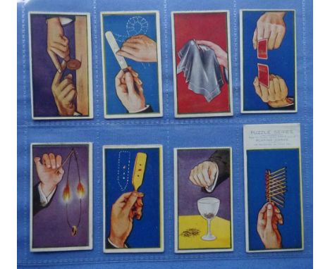 Cigarette cards, Murray, Puzzle series, 8 cards numbers 15 16 17 30 36 47 49, plus number 48 WITH original token (gen. about 