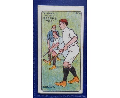 Trade card, Pearks Tea Sporting series number 4 Hockey (some light foxing marks, about gd)