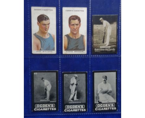 Cigarette Cards, Boxing & Cricket, 6 cards Ogden's issues including Tabs (3) W G Grace, F H Sugg etc, Guinea Gold New Series 