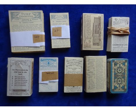 Cigarette cards, Carreras 9 apparently complete sets including Palmistry, Picture Puzzle series, Races Historic (2 sets small