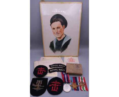 A collection of militaria and military ephemera relating to Raymond Charles Lacroix, comprising of WWII medals in box includi