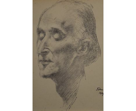 AUGUSTUS JOHN (1878-1961) Welsh, A Portrait of Frederick Delius, print, mounted only. 18 x 27 cm.