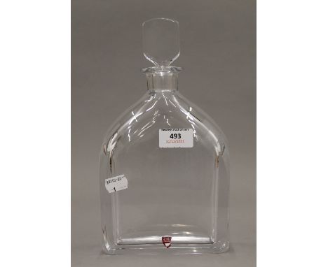 A Swedish Orrefors crystal glass decanter. 27 cm high.