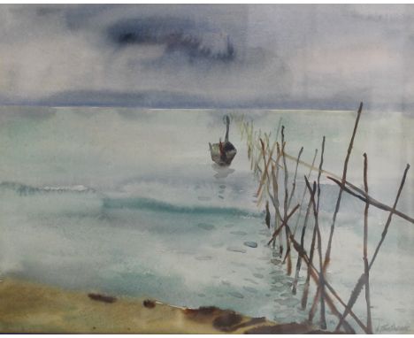 A Seascape, watercolour, indistinctly signed X Tantunk, framed and glazed. 48 x 38 cm.