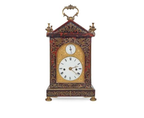 the white enamel dial with Roman numerals, Strike/Silent dial, and two winding holes, in an engraved mask, the eight-day move