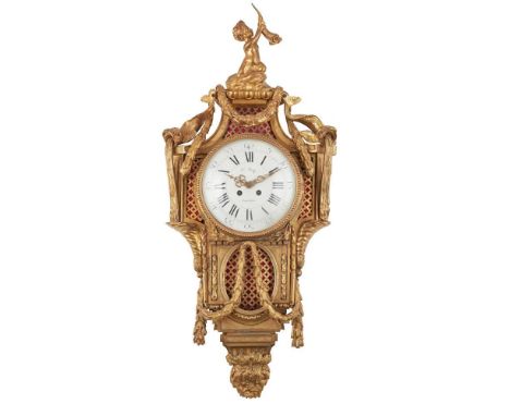 the white enamel dial signed 'LE ROY/ PALAIS ROYALE', the eight-day movement striking a bell and stamped '38376'81cm high