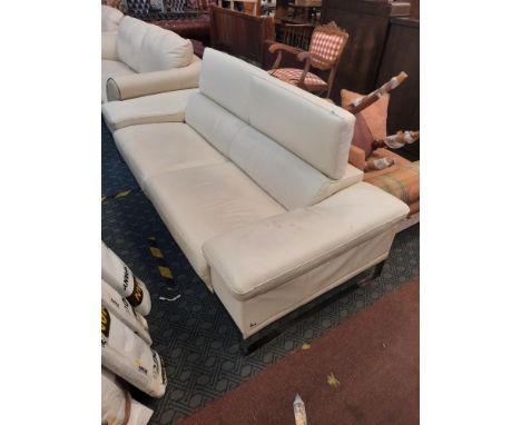 EDITIONS WHITE LEATHER SOFA - ITALIAN DESIGNER