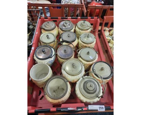 LARGE QTY OF ROYAL WORCESTER BISCUIT BARRELS