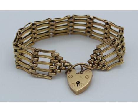 A 9ct five bar gate bracelet