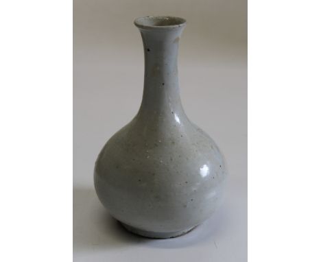 An 18th century Korean celadon glaze onion form vase, 26.5cm high