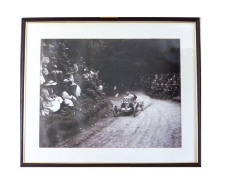 Basil Davenport sliding his GN Kim II through the Top 'S' circa 1926A photographic print taken from a glass slide negative. F
