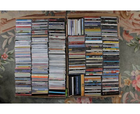 Four boxes of CDs to include rock, pop, indie, blues etc including Joni Mitchell, Rolling Stones, Radiohead etc 