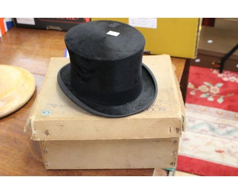 A top hat in a box (riding hat scarf and wig) (3) 
