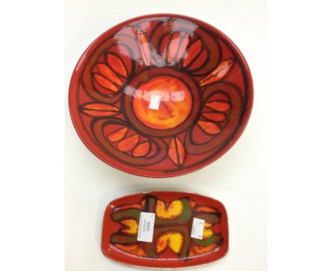 Poole pottery Delphis bowl and a Poole small dish (2)