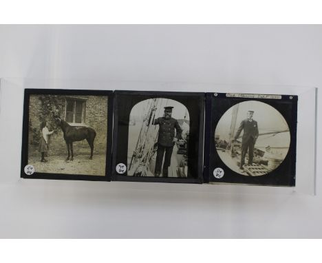 Four boxes of glass/lantern slides depicting people and topographical scenes etc (4)