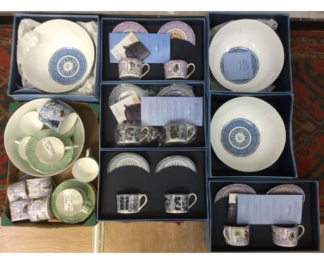 Wedgwood Millenium collection: three boxed bowls; together with four boxed cup and saucer sets and a box containing a bowl, m
