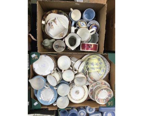 A Royal Doulton 'Princeton' pattern part tea set together with other part tea sets, commemorative ware, a Spode clock, a Doul