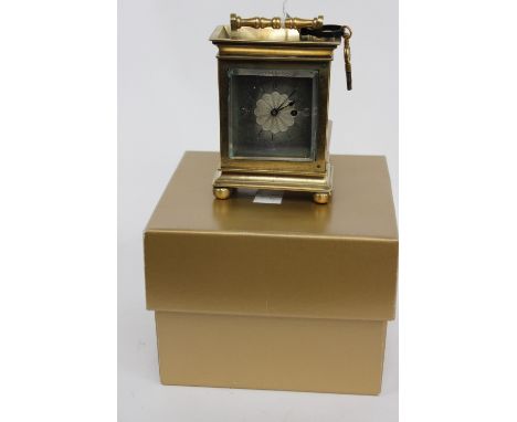 Rare brass-cased carriage clock with Chamois Le Leune, 18th Century verge movement, in early 19th Century case 