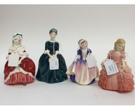 Four Royal Doulton miniature figures, comprising 'Dinky Do' HN 1678, 'Peggy' HN 2038, 'Cherie' HN 2341 and 'Rose' HN 1368 (4)