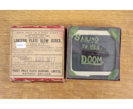 A box of 'Story of The Titanic', lantern slides (1)