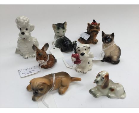 A collection of various Goebel figures, comprising dogs, cats and rabbit (8) 