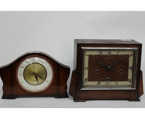 A Westminster Chime 1937/mantle clock Enfield Pendulum/Weight, together with a Scottish Westclox mantle clock (2) 