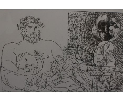  'Goddess Head', modern print after Picasso, numbered 15 of 300, framed & glazed.