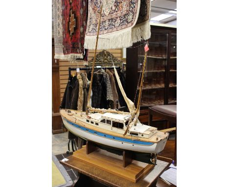 Dolphin of Poole: A detailed fully planked and framed ketch rigged model of the motor/sailing yacht 'Dolphin of Poole, measur
