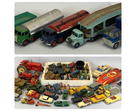 LARGE COLLECTION OF DIECAST &amp; OTHER VEHICLES BY DINKY, CORGI AND OTHERS, some early models, all playworn, including cars,