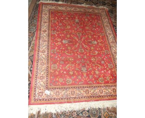 A Belgian silk rug 140 x 100 cm and a Belgian silk runner 200 x 70 cm.