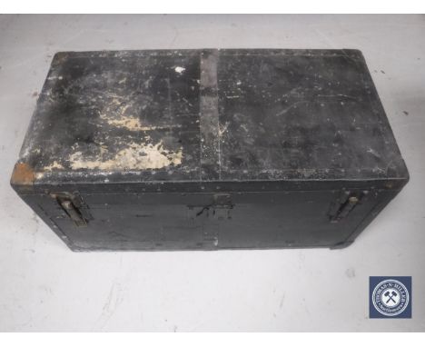 An antique canvas trunk