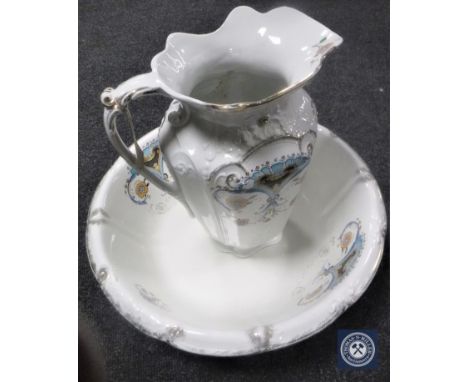 A J &amp; G Meakin pottery wash jug and basin